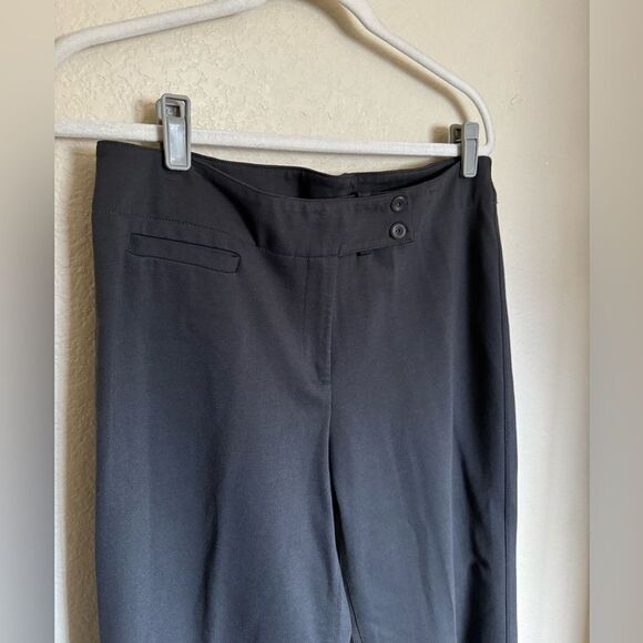 Eileen Fisher Straight Leg Pants Sz Medium Dark Grey Double Button Business - Picture 2 of 8